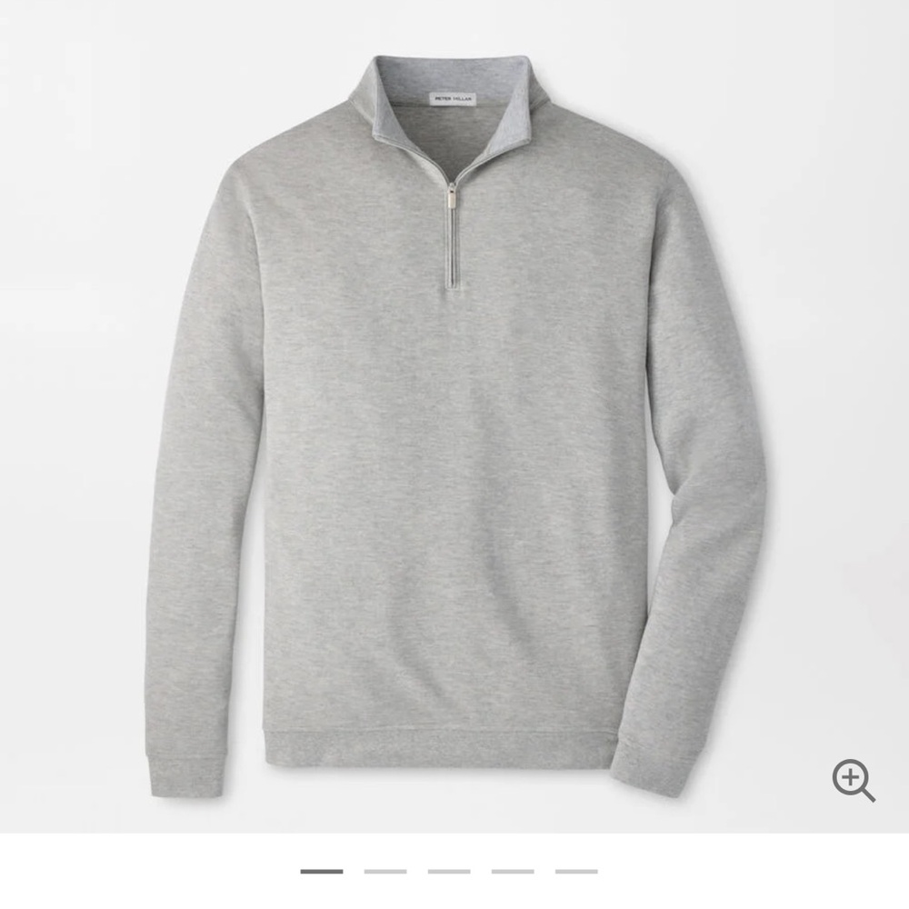 Peter Millar Light Gray Zip-Up Sweater